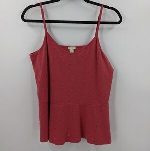 Junior's HINGE Eyelet Peplum Cami Tank Top